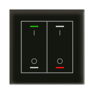 [BE-GTL2TS.C1] INTERRUPTEUR  MDT EN VERRE KNX 2 FOIS RGBW